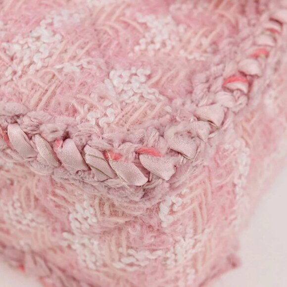 CHANEL Chain Matelasse 2.55 Shoulder Bag Tweed Pink CC Auth 121623AM - Picture 4 of 16
